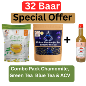 Special  Offer Pack of Chamomile flavour green Tea ,Blue Aprajita Tea and Apple cider Vinegar