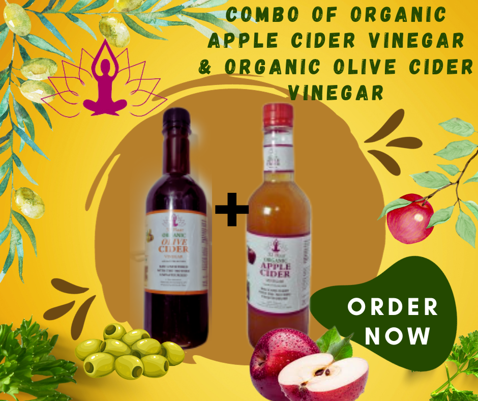 Combo of Organic Apple Cider Vinegar & Organic Olive Cider Vinegar