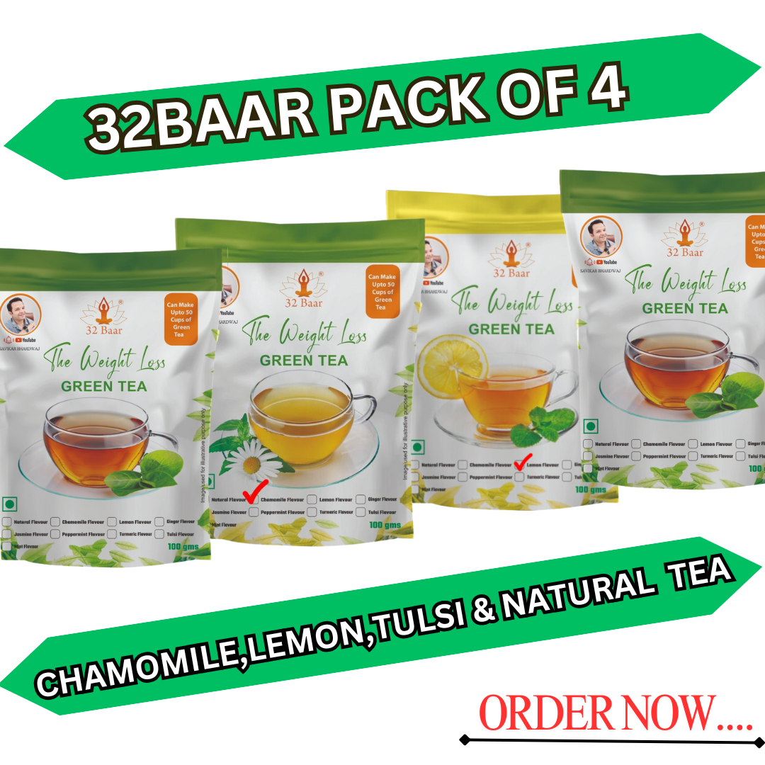 Pack Of 4 Green Tea (Natural, Tulsi, Lemon & Chamomile) - Image 6