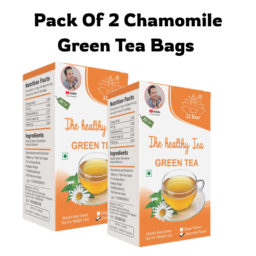32 Baar Pack of 2 Chamomile Tea Bags (Total 50 Tea Bags)