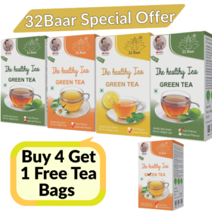 Buy 4 Get 1 Free ( Green Tea Bags Chamomile, Natural, Tulsi, Lemon And Ginger)