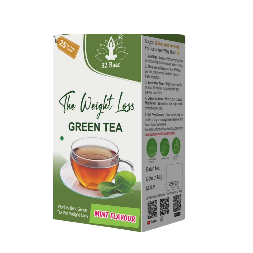 32 Baar Mint Flavour Green Tea Bags (25 Tea Bags ) - Image 2