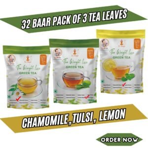32 Baar Pack Of 3( Chamomile, Lemon, Tulsi) Green Tea