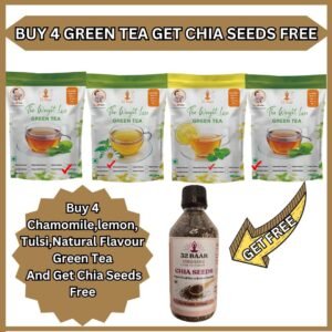 Special Offer Buy 4 Green Tea (Chamomile,Lemon,Tulsi,Natural Flavour) Get Chia Seeds Free