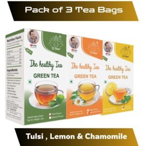 32 BAAR PACK OF 3 GREEN TEA BAGS (CHAMOMILE , LEMON & TULSI)