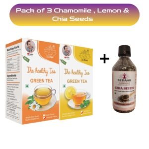 32 BAAR PACK OF 2 TEA BAGS (LEMON , CHAMOMILE) &  CHIA SEEDS