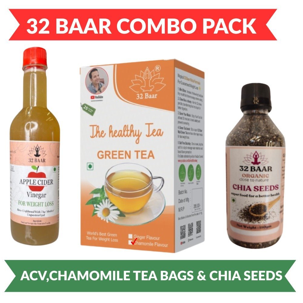 Combo Of Chia Seeds, Apple Cider Vinegar & Chamomile tea bags