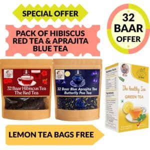 Combo PACK OF BLUE APRAJITA TEA & HIBISCUS TEA GET LEMON TEA BAGS FREE