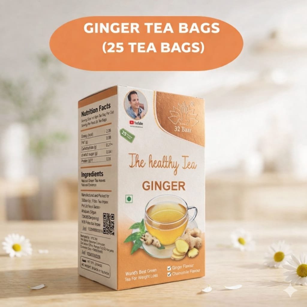 32 Baar Ginger Flavour Tea Bags (25 Tea Bags) - Image 2